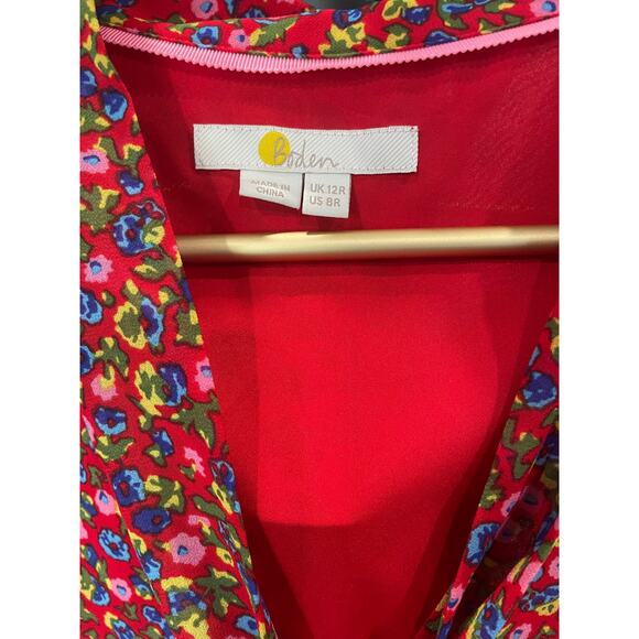 BODEN Red Floral Dress – Size 12R – Side Zip – Fully Lined – EUC - Picture 4 of 7